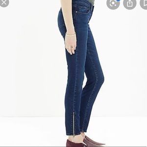 Madewell skinny skinny zipper ankle mid rise jeans